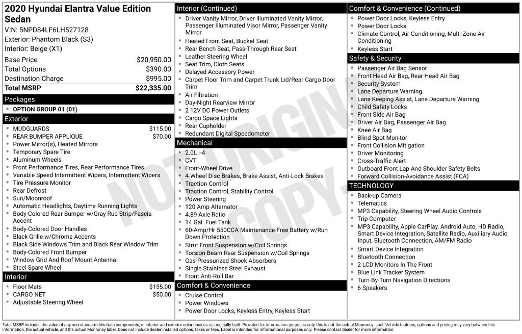 Used 2020 Hyundai Elantra Value Edition FWD image 49