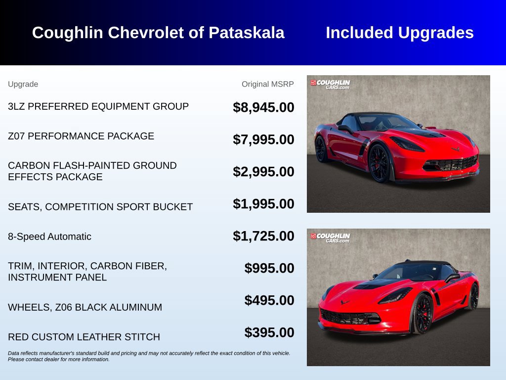 Used 2016 Chevrolet Corvette Z06 w/ 3LZ Preferred Equipment Group RWD image 3