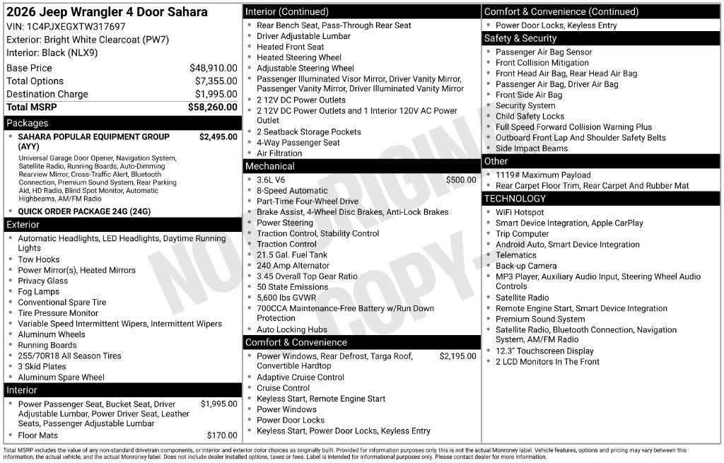 New 2026 Jeep Wrangler Unlimited Sahara AWD/4WD image 22