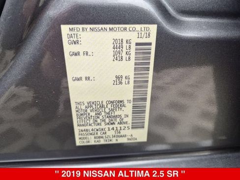 Used 2019 Nissan Altima 2.5 SR w/ SR Premium Package AWD/4WD image 41