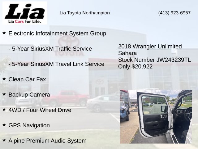 Used 2018 Jeep Wrangler Unlimited Sahara AWD/4WD image 21