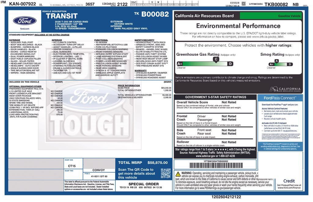 New 2026 Ford Transit 350 148 High Roof Extended w/ Load Area Protection Package RWD image 12