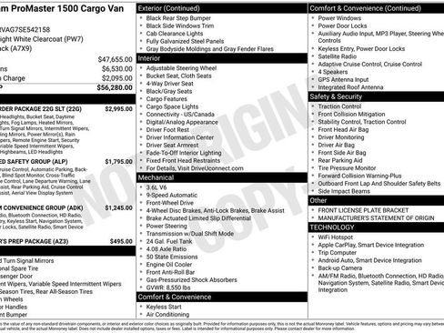 New 2025 RAM ProMaster 1500 w/ Quick Order Package 22G SLT image 4