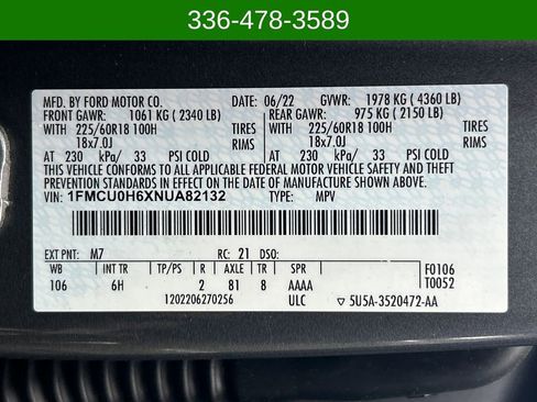 Used 2022 Ford Escape SEL w/ Technology Package FWD image 30