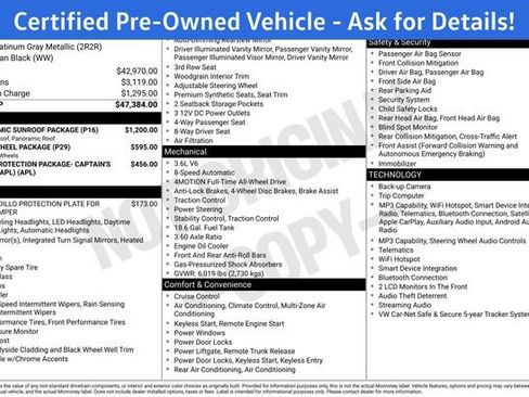 Certified 2023 Volkswagen Atlas SE w/ Panoramic Sunroof Package AWD/4WD image 6