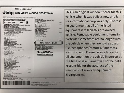 Certified 2025 Jeep Wrangler Sport S image 2