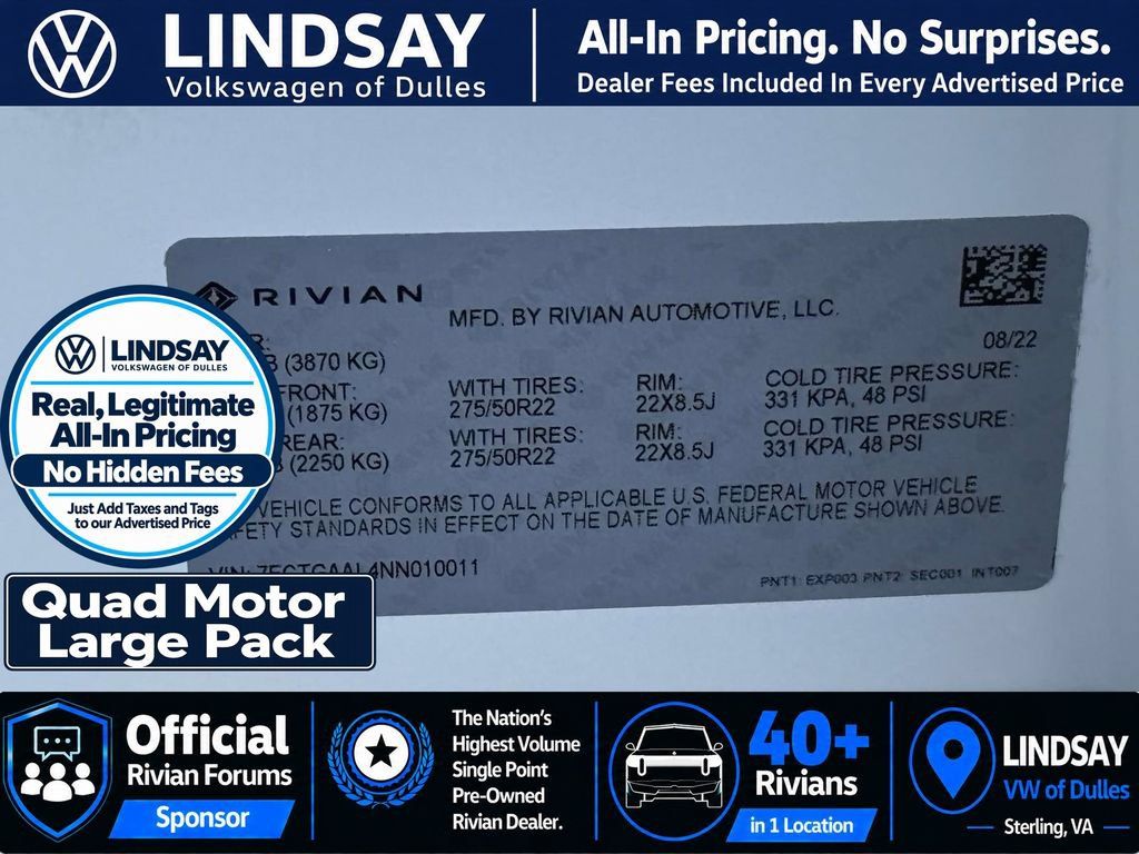 Used 2022 Rivian R1T Launch Edition AWD/4WD image 31