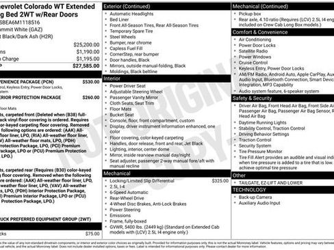 Used 2021 Chevrolet Colorado W/T w/ WT Convenience Package RWD image 4