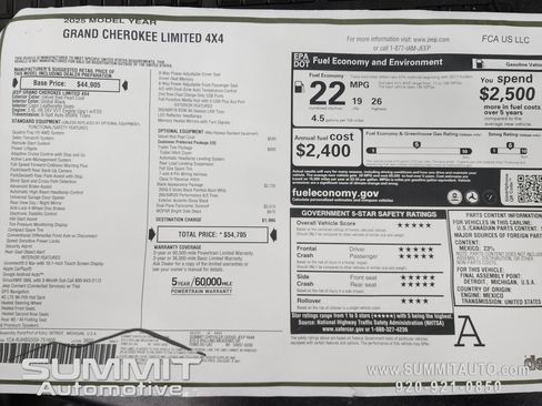 New 2025 Jeep Grand Cherokee Limited w/ Black Appearance Package image 70