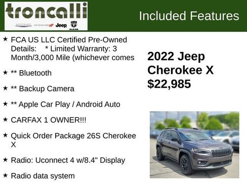 Certified 2022 Jeep Cherokee Latitude AWD/4WD image 5