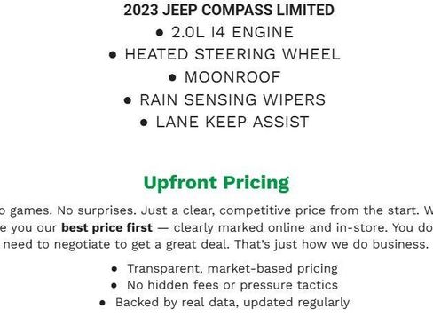 Used 2023 Jeep Compass Limited w/ Sun and Sound Group AWD/4WD image 2