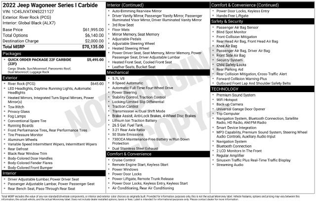 Used 2022 Jeep Wagoneer Series I AWD/4WD image 6