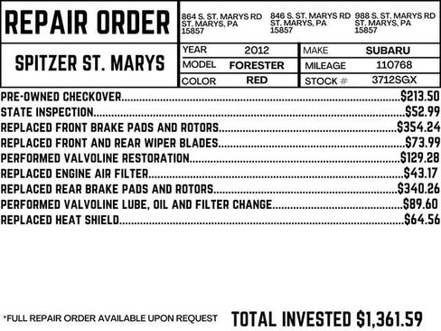 Used 2012 Subaru Forester 2.5X image 2