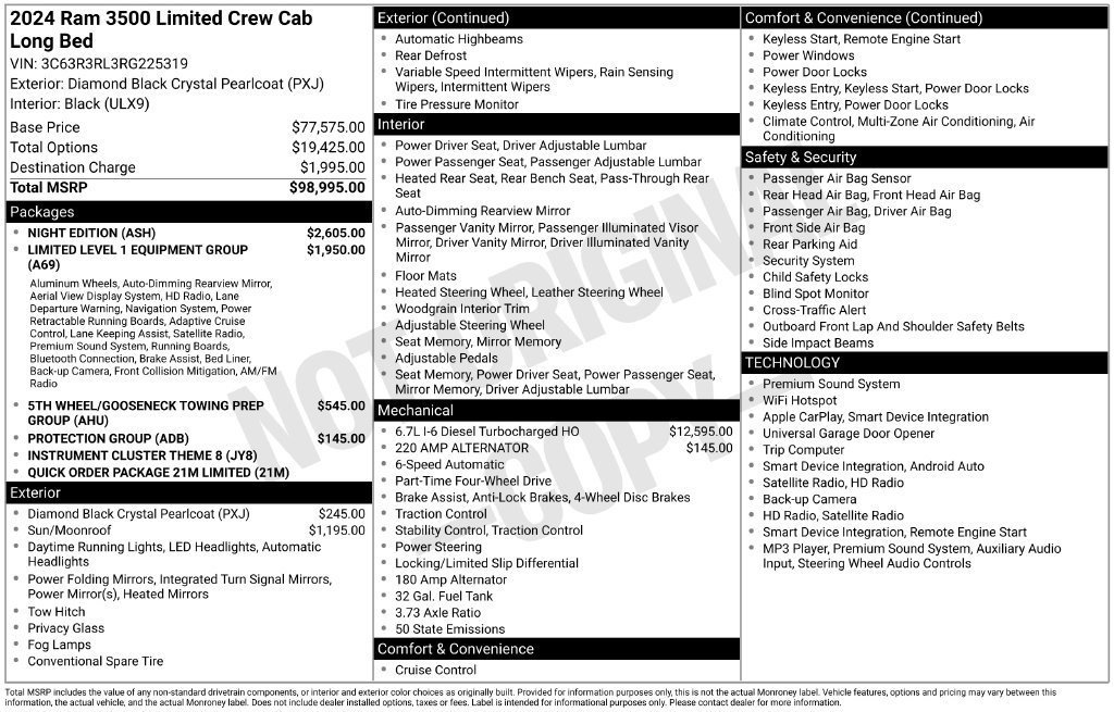 Used 2024 RAM 3500 Limited w/ Night Edition AWD/4WD image 33