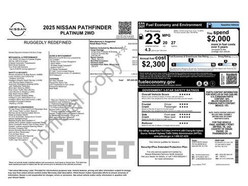Used 2025 Nissan Pathfinder Platinum w/ Cargo Package FWD image 5