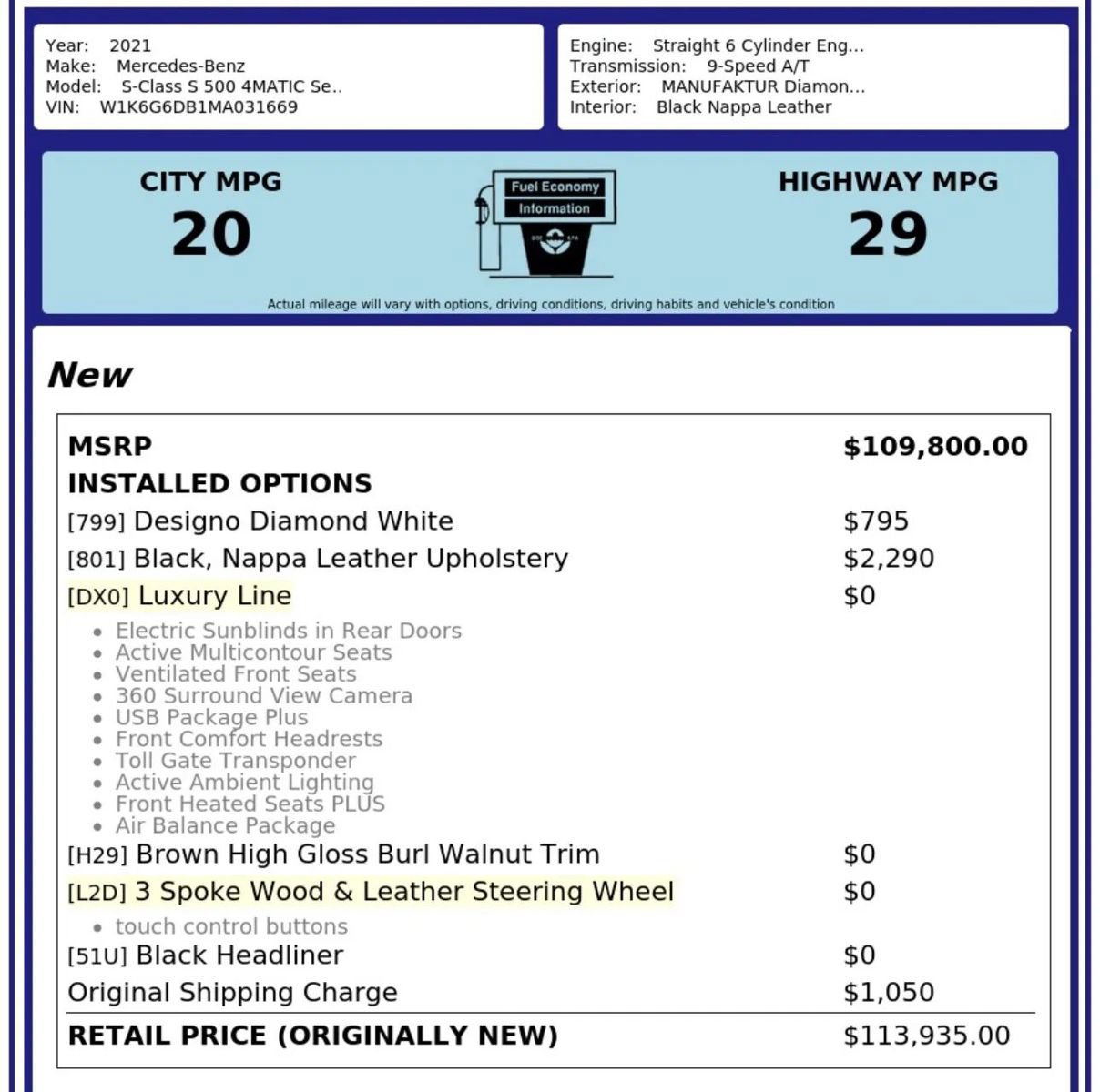 Used 2021 Mercedes-Benz S 500 4MATIC image 5
