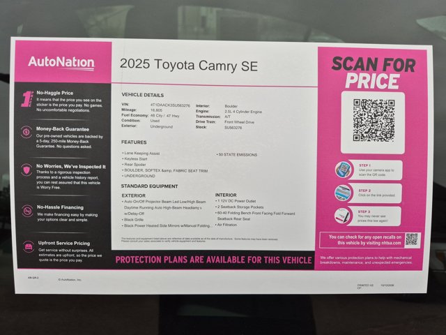 Used 2025 Toyota Camry SE FWD image 26