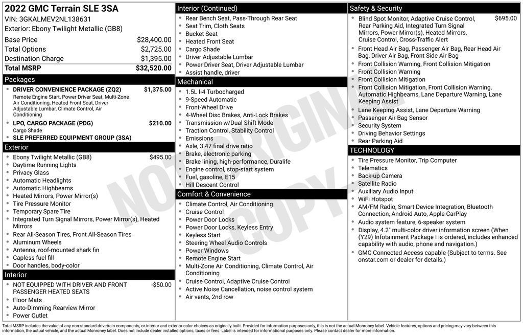 Used 2022 GMC Terrain SLE w/ Driver Convenience Package FWD image 5
