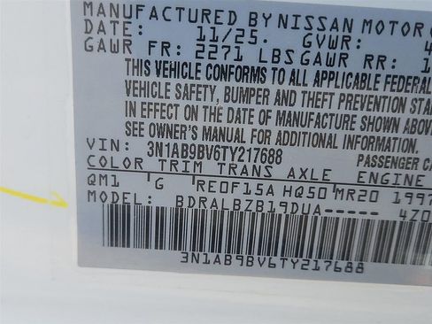 New 2026 Nissan Sentra S w/ Floor Mat Package image 18