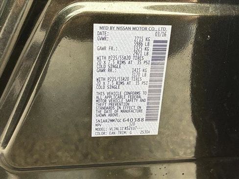 Used 2016 Nissan Pathfinder Platinum w/ Cargo Package image 15