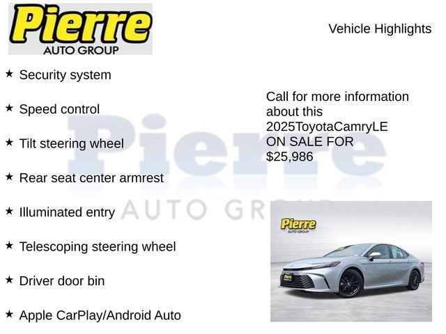 Used 2025 Toyota Camry LE FWD image 22