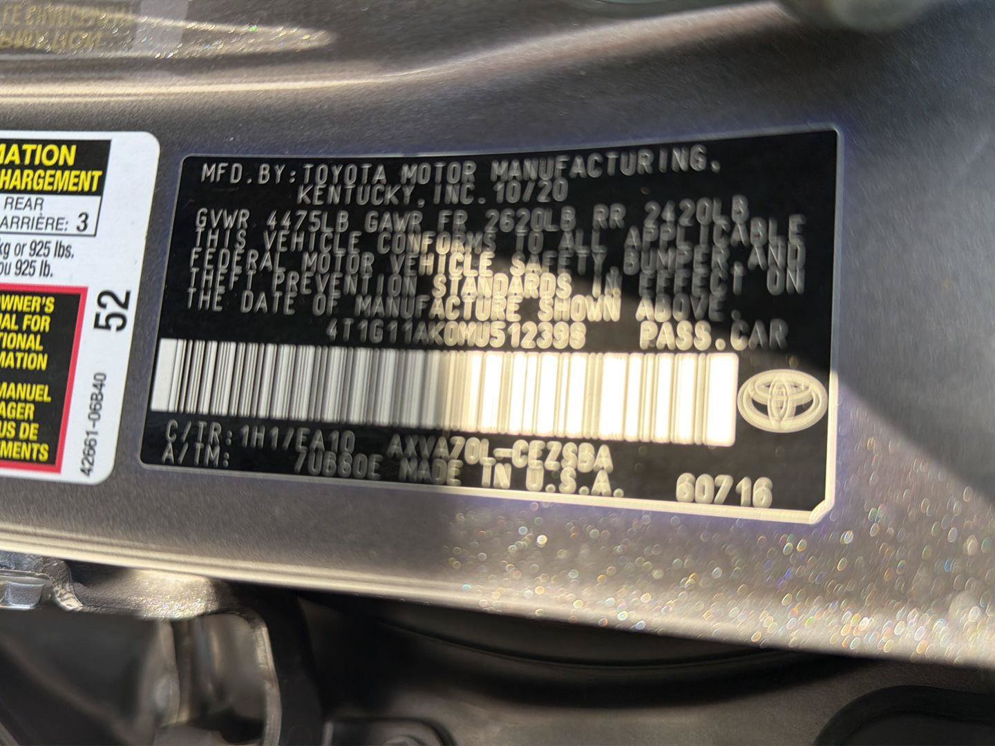 Used 2021 Toyota Camry SE FWD image 41