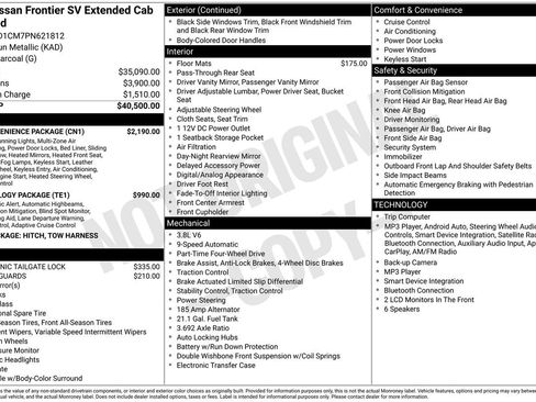 Used 2023 Nissan Frontier SV w/ SV Convenience Package AWD/4WD image 3