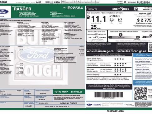 Certified 2023 Ford Ranger Lariat w/ Equipment Group 501A High AWD/4WD image 4