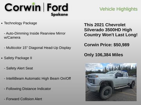 Used 2021 Chevrolet Silverado 3500 High Country image 6