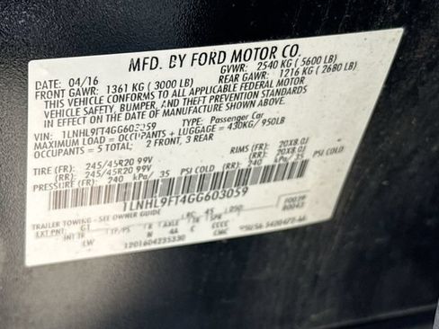 Used 2016 Lincoln MKS AWD w/ Equipment Group 201A image 20