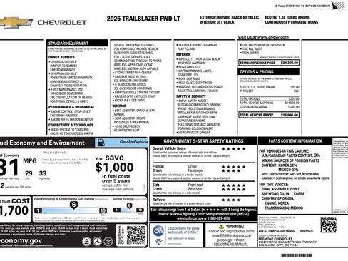 Used 2025 Chevrolet TrailBlazer LT image 5