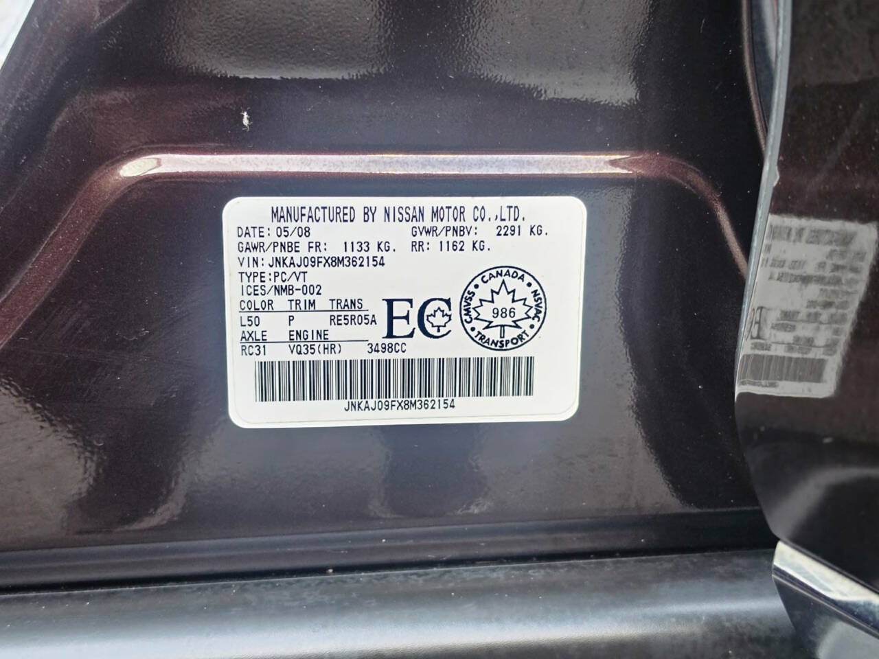 Used 2008 INFINITI EX35 Journey AWD/4WD image 15