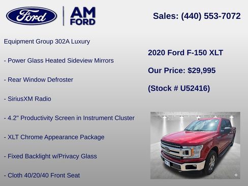 Used 2020 Ford F150 XLT w/ Equipment Group 302A Luxury AWD/4WD image 6