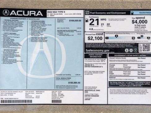Used 2022 Acura NSX Type S AWD/4WD image 34
