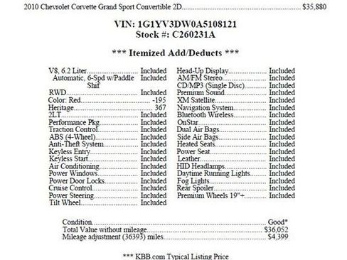 Used 2010 Chevrolet Corvette Grand Sport w/ Preferred Equipment Group image 9