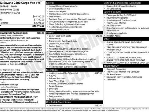 New 2026 GMC Savana 2500 Extended w/ Driver Convenience Package RWD image 16
