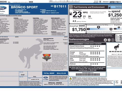 Used 2021 Ford Bronco Sport Badlands image 27