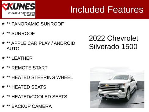 Used 2022 Chevrolet Silverado 1500 High Country w/ High Country Premium Package image 2