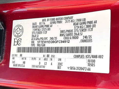 Used 2016 Ford F150 Lariat w/ Equipment Group 502A Luxury AWD/4WD image 20