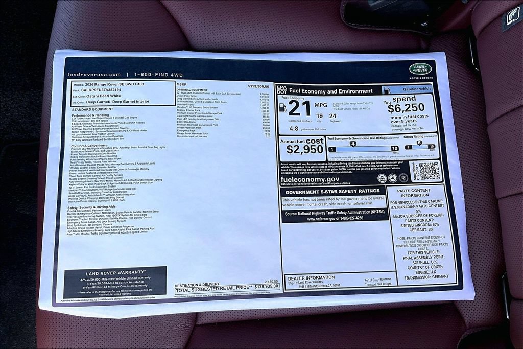 New 2026 Land Rover Range Rover SE AWD/4WD image 14