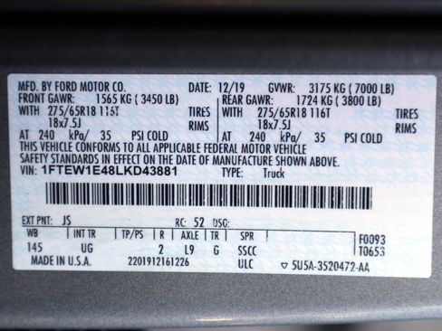 Certified 2020 Ford F150 XLT w/ Equipment Group 302A Luxury AWD/4WD image 43