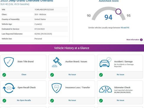 Used 2023 Jeep Grand Cherokee Overland w/ Advanced Protech Group III image 3