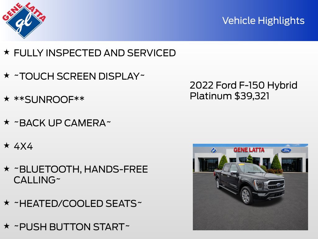 Certified 2022 Ford F150 Platinum w/ Equipment Group 701A High AWD/4WD image 35