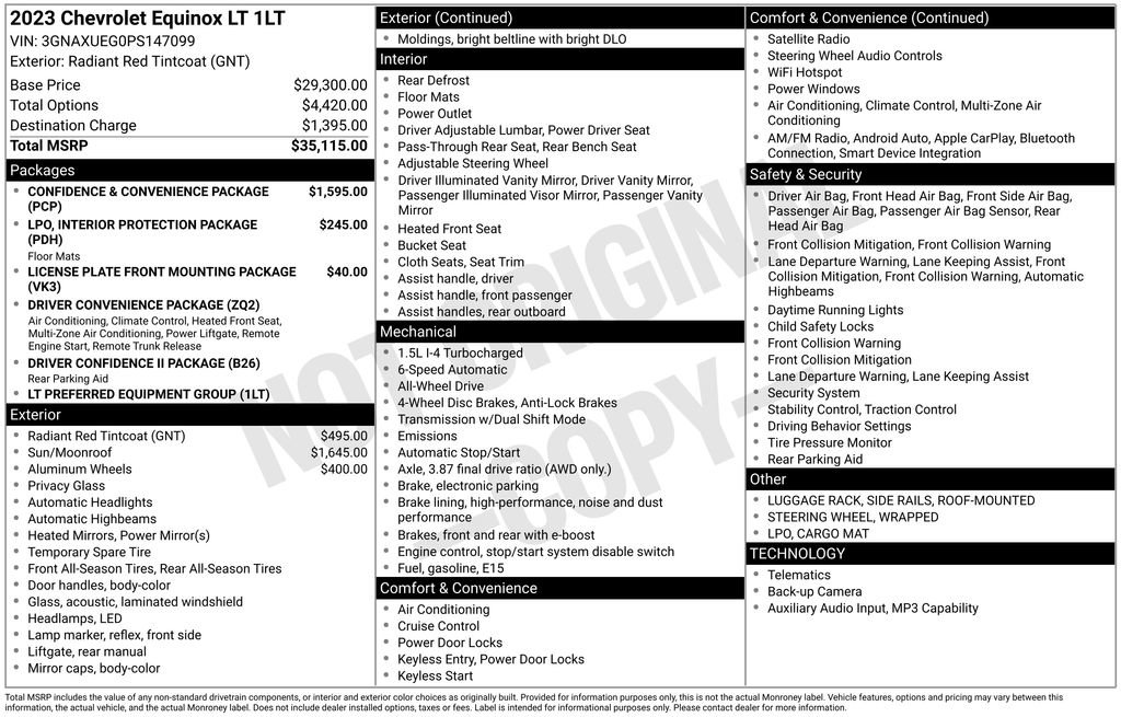 Used 2023 Chevrolet Equinox LT AWD/4WD image 2