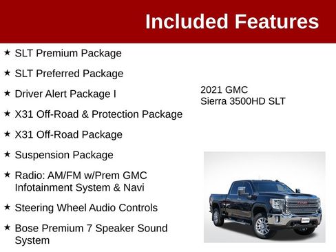 Used 2021 GMC Sierra 3500 SLT w/ SLT Premium Package AWD/4WD image 4