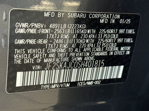 Certified 2025 Subaru Forester Wilderness w/ Wilderness Package image 28