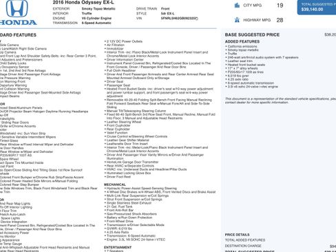 Used 2016 Honda Odyssey EX-L image 3