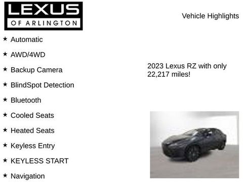 Used 2023 Lexus RZ 450e Premium w/ Technology Package AWD/4WD image 8