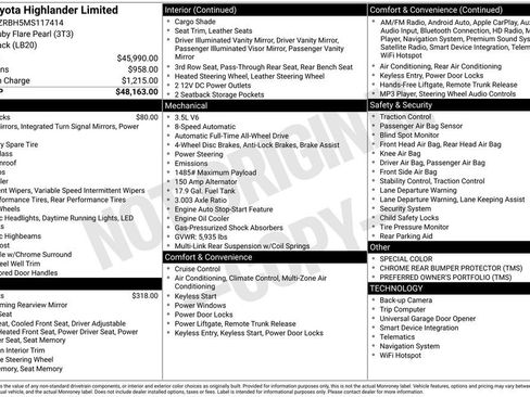 Certified 2021 Toyota Highlander Limited AWD/4WD image 26