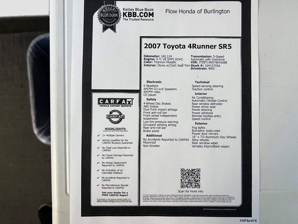 Used 2007 Toyota 4Runner SR5 AWD/4WD image 37